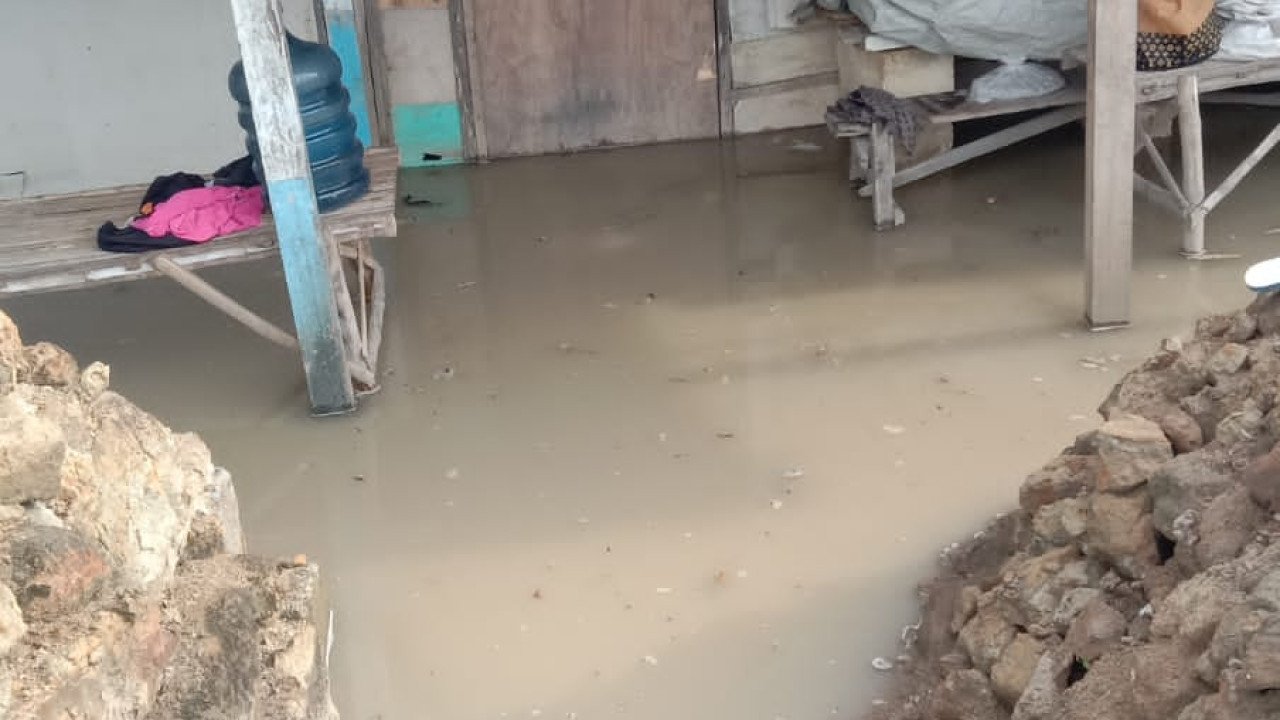 Luapan Kali Lamong di Bandarblandong