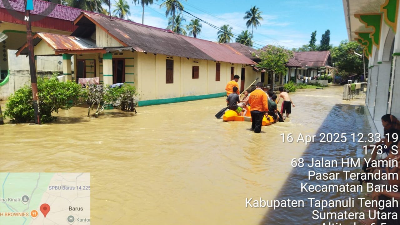 Banjir di Kab. Tapanuli Tengah tanggal 15 April 2025