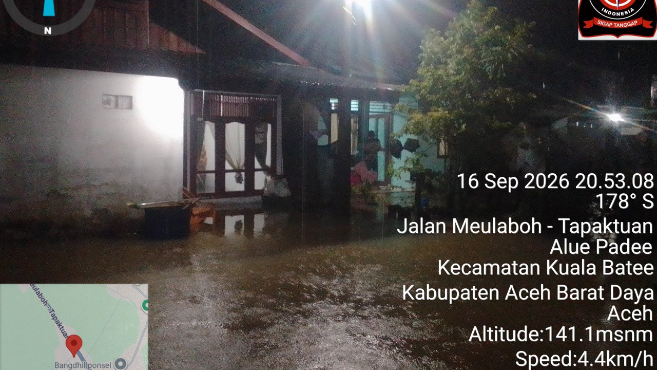 Banjir di Kab. Aceh Barat Daya tanggal 16 September 2026